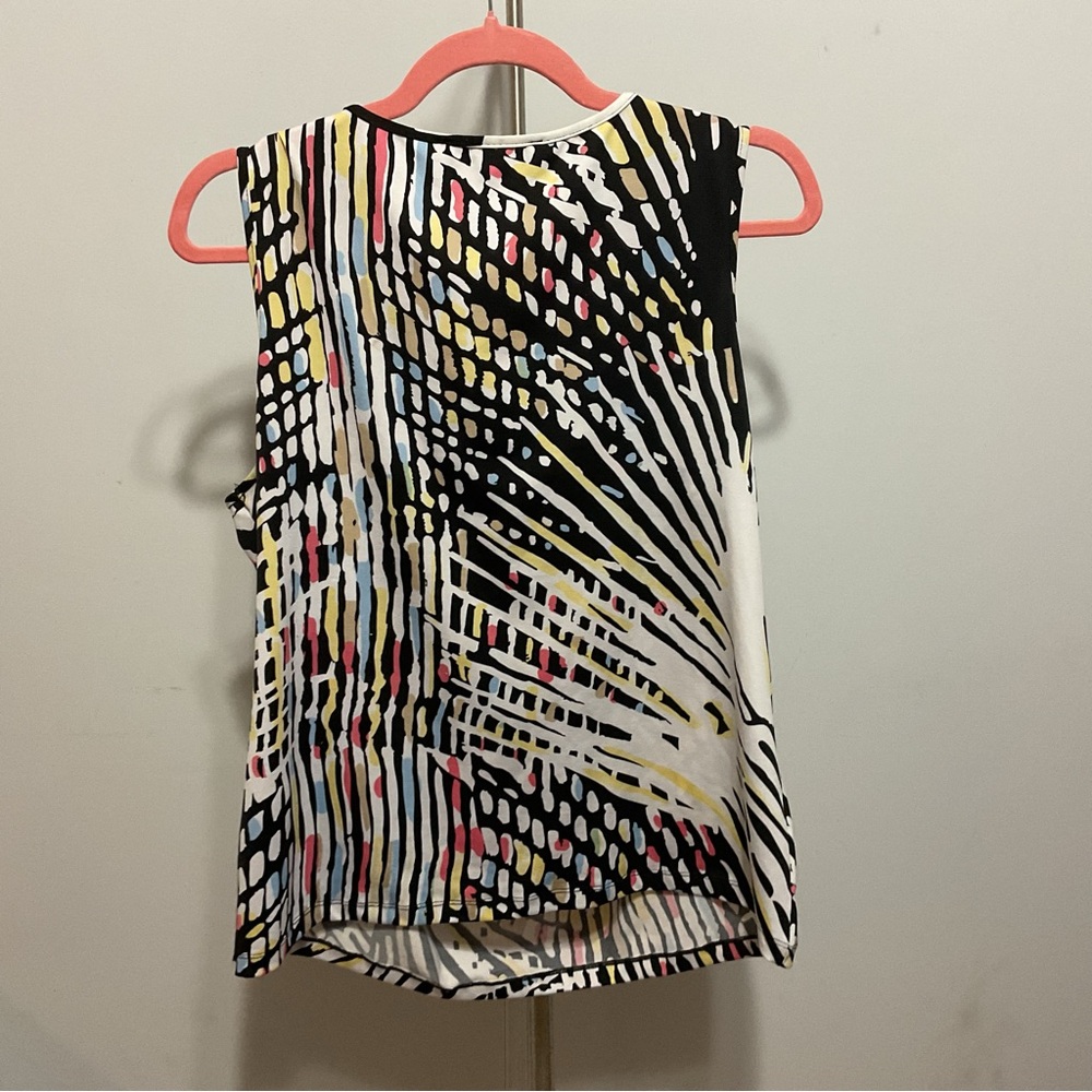 Peter Nygard Multicolor Geometric Collared Top Size L - Picture 5 of 7